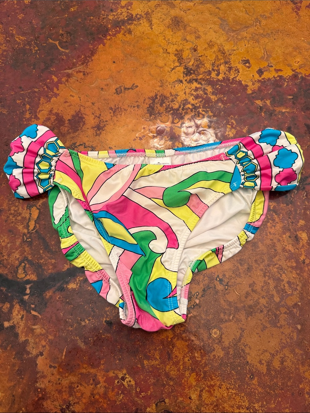 Tara Grinna tab-side ruched bikini bottoms size 6
